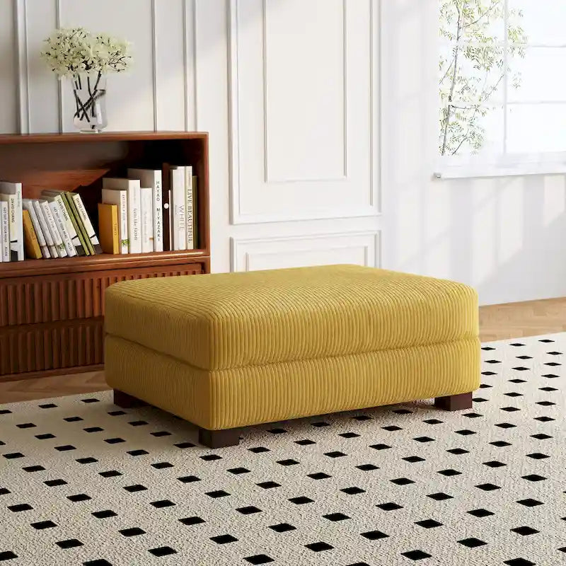 Pouf de canapé en velours côtelé avec bois massif