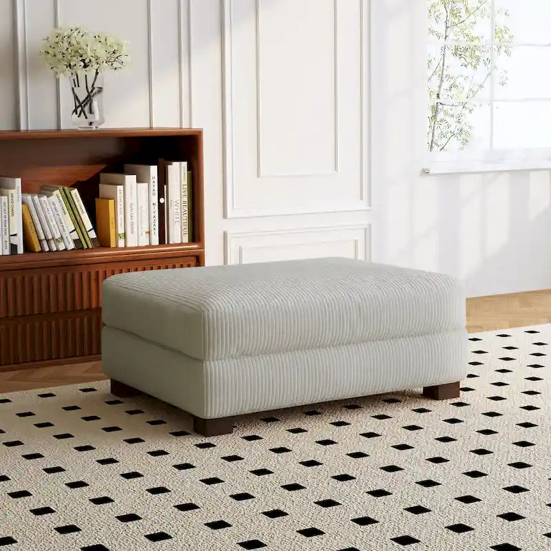Pouf de canapé en velours côtelé avec bois massif