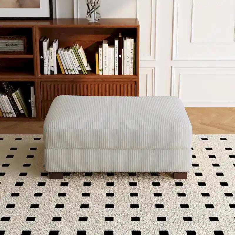 Pouf de canapé en velours côtelé avec bois massif
