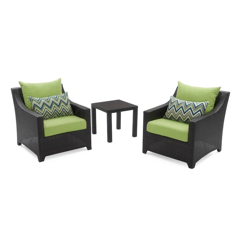 Ensemble Deco 3 pièces : 2 fauteuils de jardin en aluminium et 1 table d'appoint
