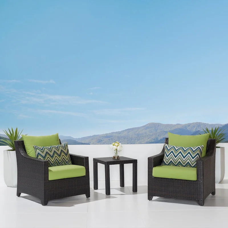 Ensemble Deco 3 pièces : 2 fauteuils de jardin en aluminium et 1 table d'appoint