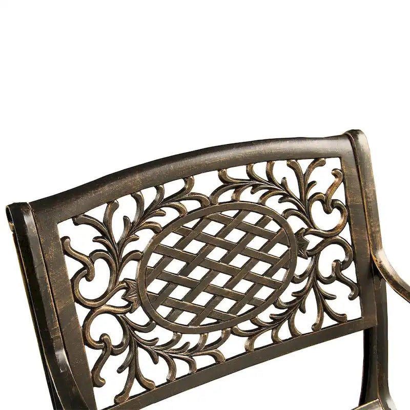 Ensemble de salle à manger rond 150 cm d'extérieur avec treillis, plateau tournant et six chaises