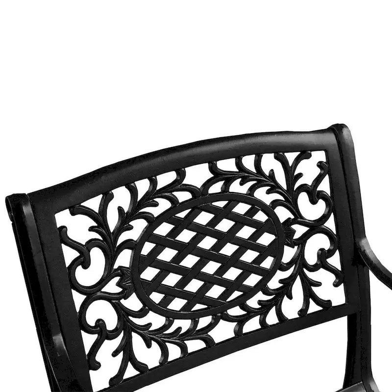 Ensemble de salle à manger rond 150 cm d'extérieur avec treillis, plateau tournant et six chaises