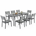 VredHom Ensemble de salle à manger d'extérieur 7/9 pièces avec chaises empilables