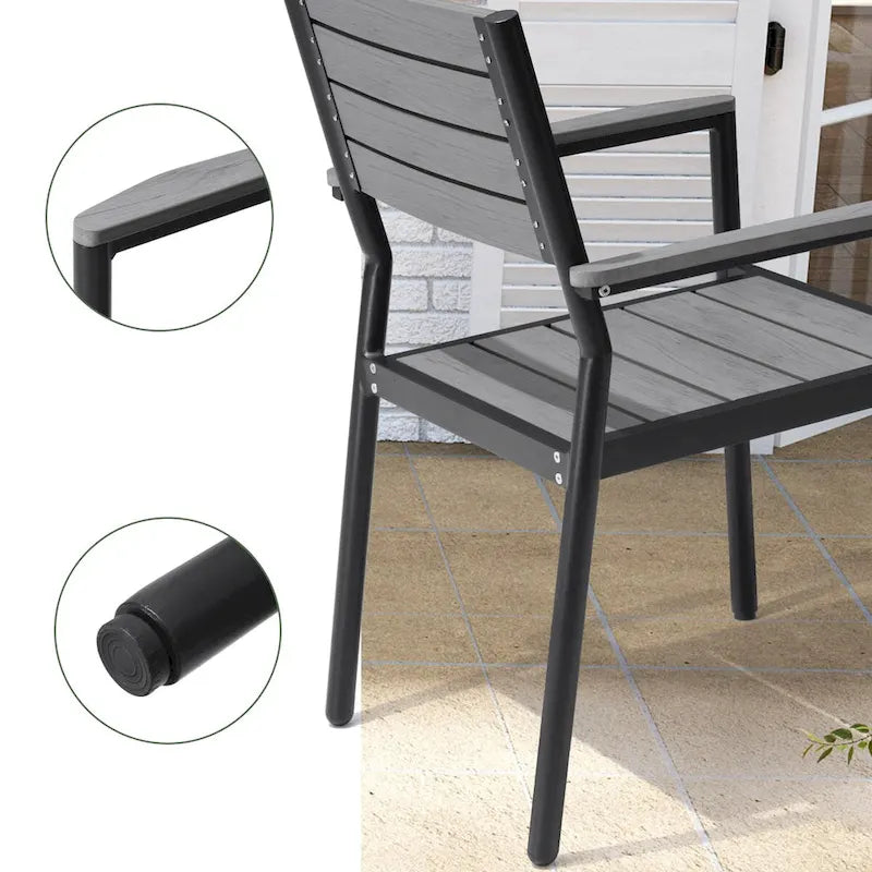 VredHom Ensemble de salle à manger d'extérieur 7/9 pièces avec chaises empilables