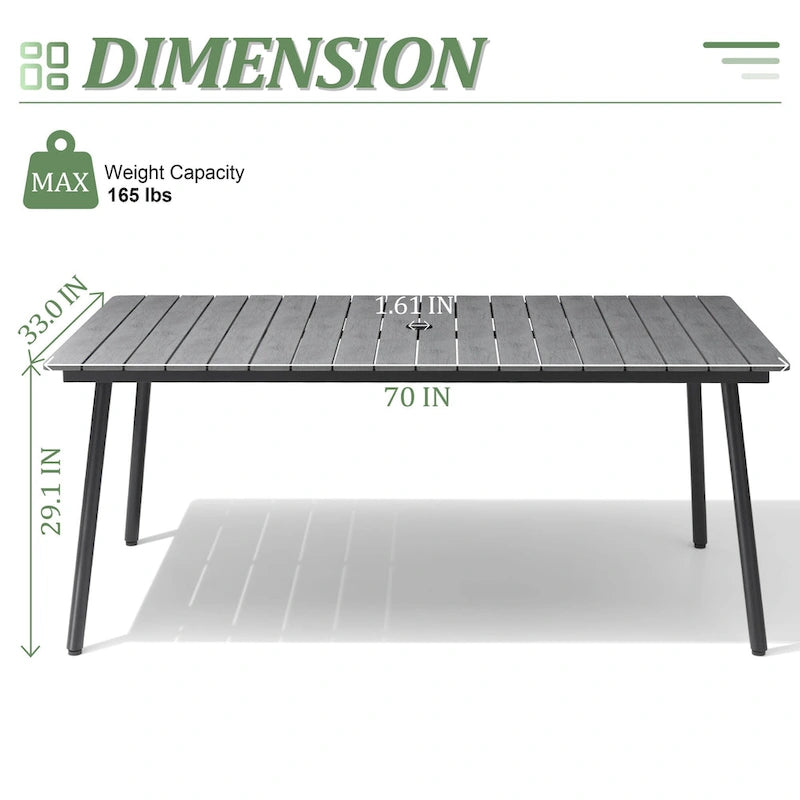 VredHom Ensemble de salle à manger d'extérieur 7/9 pièces avec chaises empilables