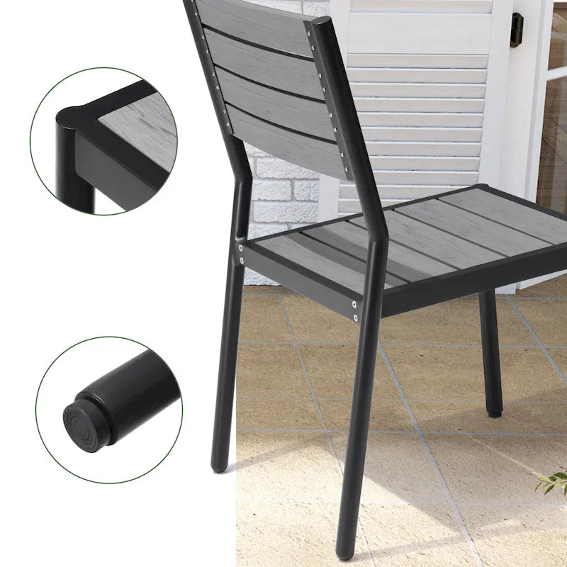 VredHom Ensemble de salle à manger d'extérieur 7/9 pièces avec chaises empilables