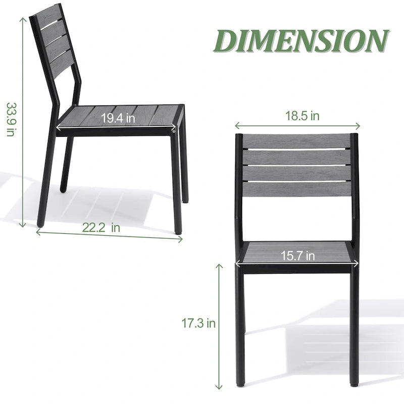 VredHom Ensemble de salle à manger d'extérieur 7/9 pièces avec chaises empilables