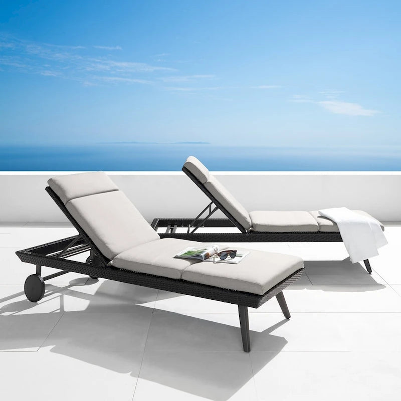 Portofino Casual 2 Piece Sunbrella Outdoor Patio Lounger & Mattress