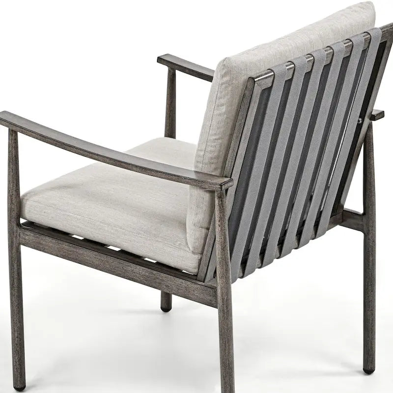 Ensemble de salle à manger d'extérieur 9 pièces en aluminium SleekLine avec dossier en sangle et coussins amovibles
