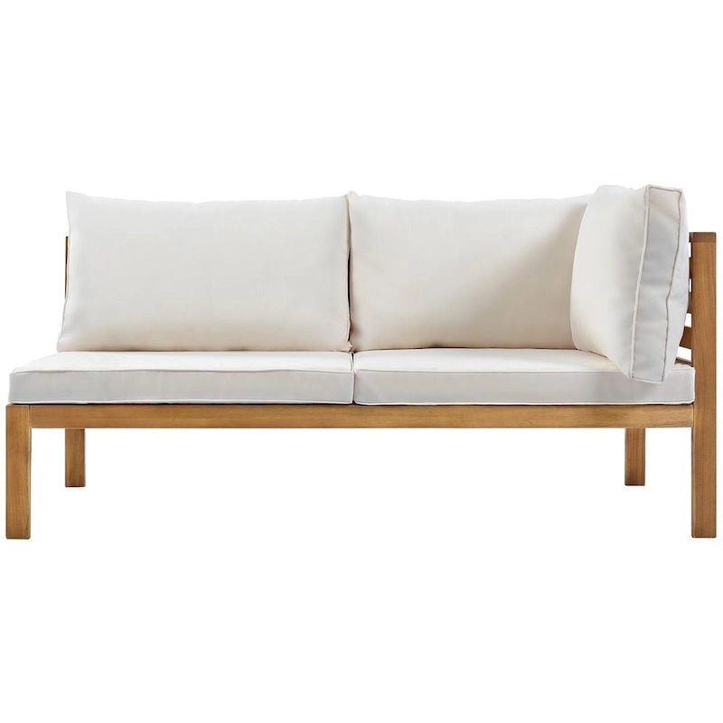 Ensemble de canapés de jardin 4 pièces en bois d'acacia au design exotique