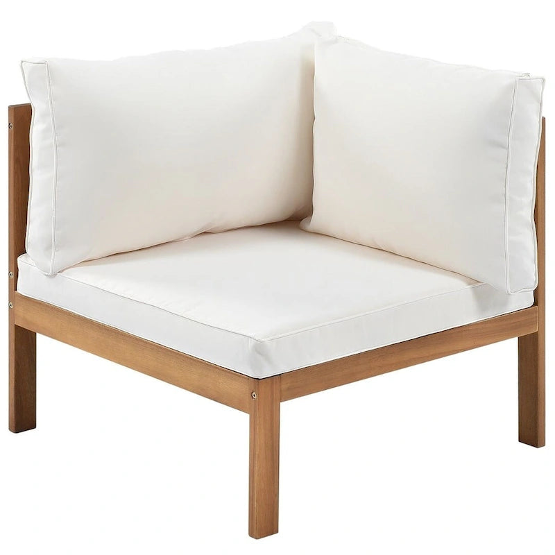 Ensemble de canapés de jardin 4 pièces en bois d'acacia au design exotique