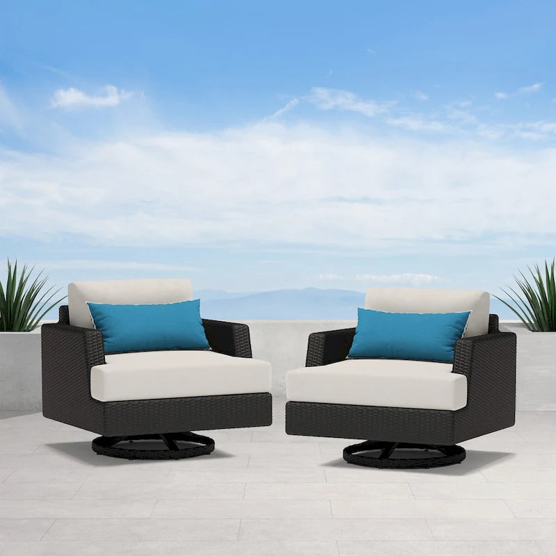 Portofino Comfort 2 Piece Sunbrella Outdoor Patio Motion Club Chairs