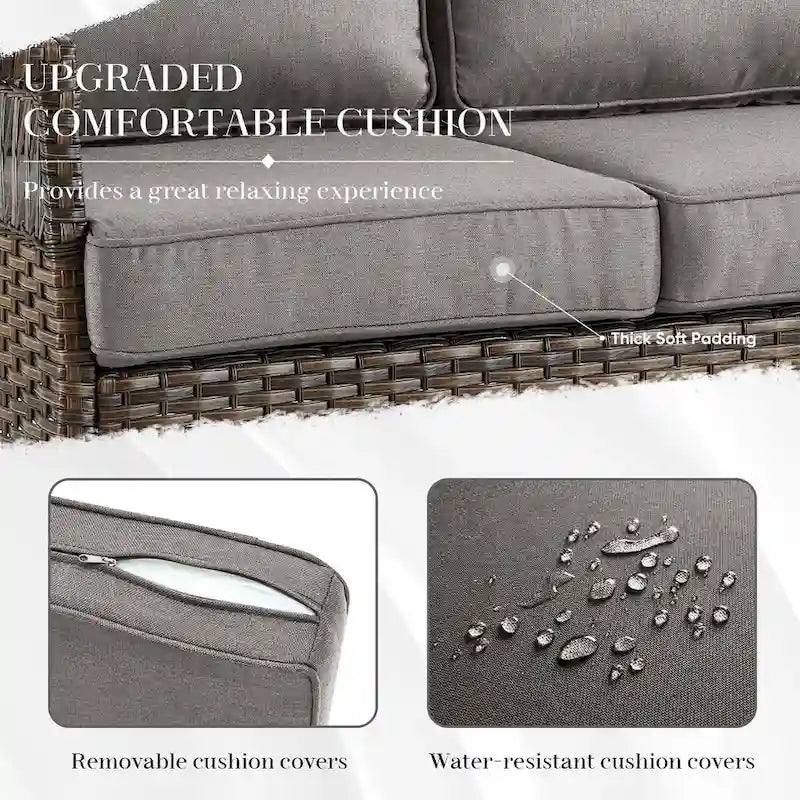 Salons de jardin avec fauteuil pivotant - Marron