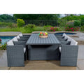 Dalia 9 Piece Dining Set Outdoor Patio Furniture Wicker Rattan Resin