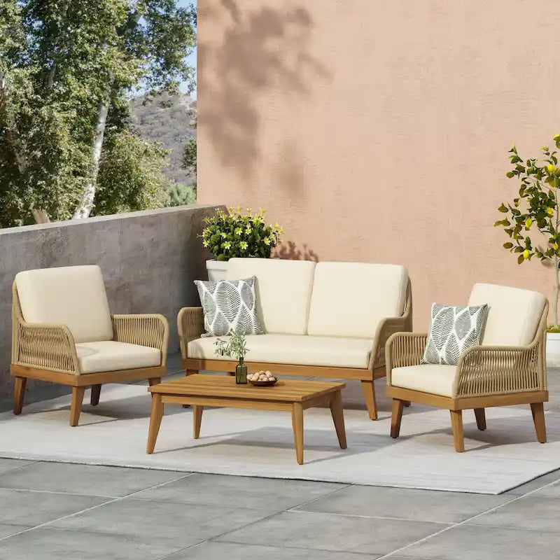 Salon de jardin en bois d'acacia