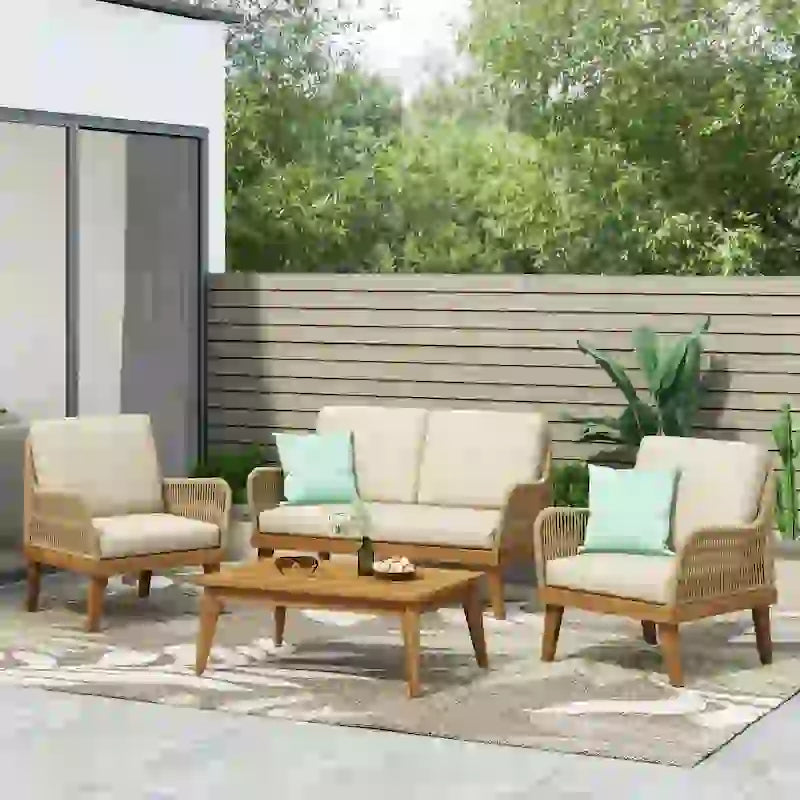 Salon de jardin en bois d'acacia