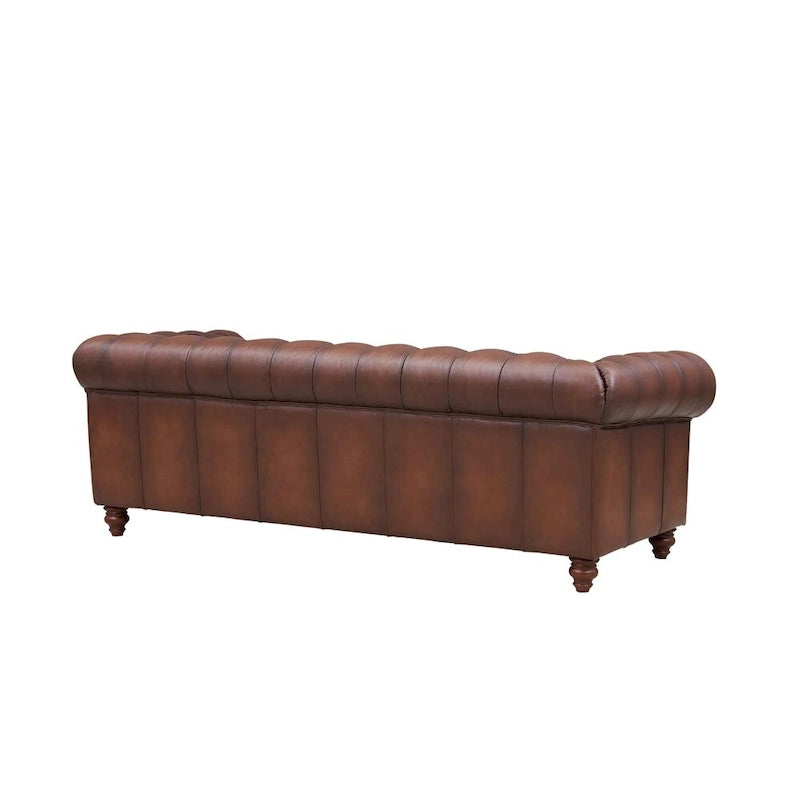 Canapé, causeuse et fauteuil Chesterfield en cuir pleine fleur - Canapé, causeuse, fauteuil