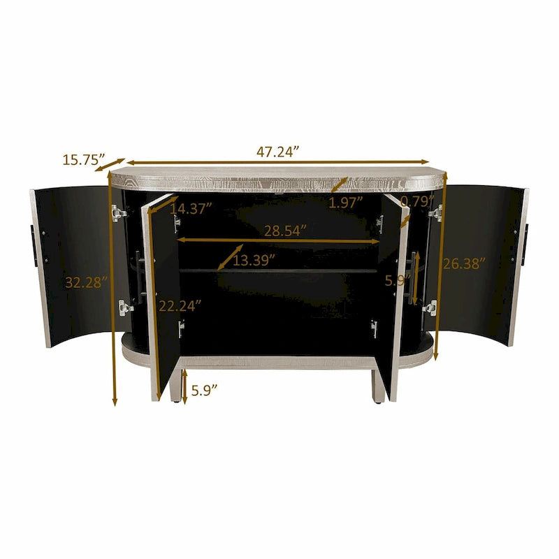 Console en bois de 120 cm et meuble-bar à café