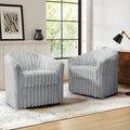 Lot de 2 fauteuils d'appoint pivotants modernes en velours côtelé moelleux, 49 cm