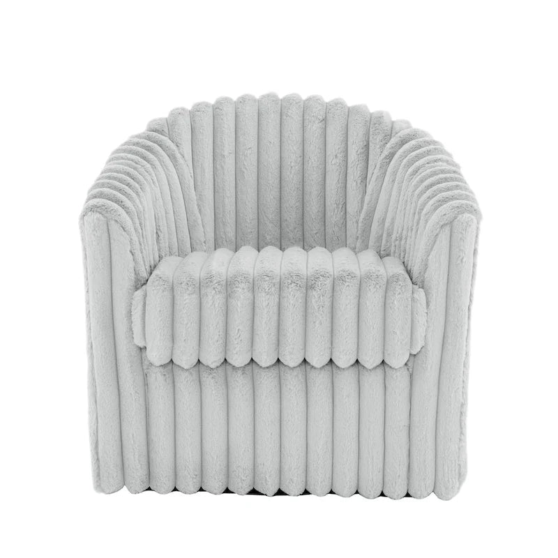 Lot de 2 fauteuils d'appoint pivotants modernes en velours côtelé moelleux, 49 cm