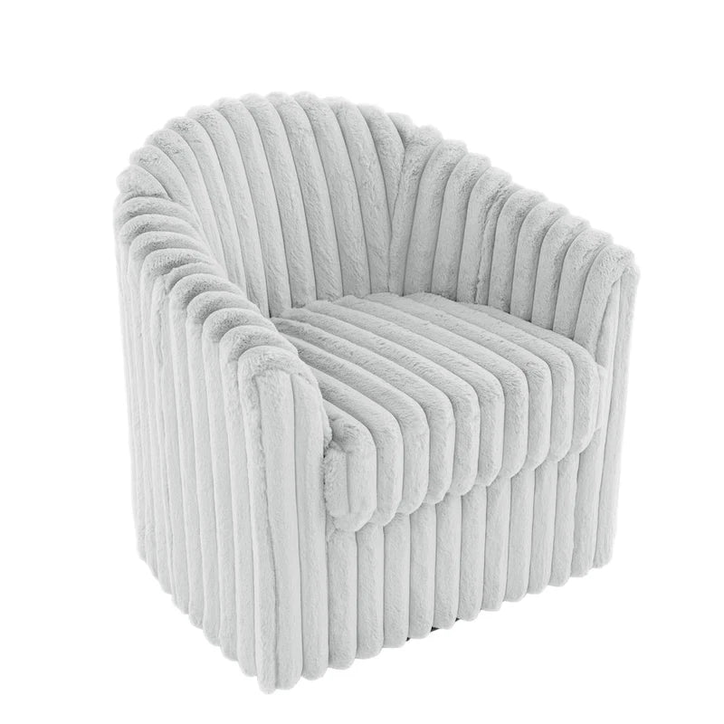 Lot de 2 fauteuils d'appoint pivotants modernes en velours côtelé moelleux, 49 cm