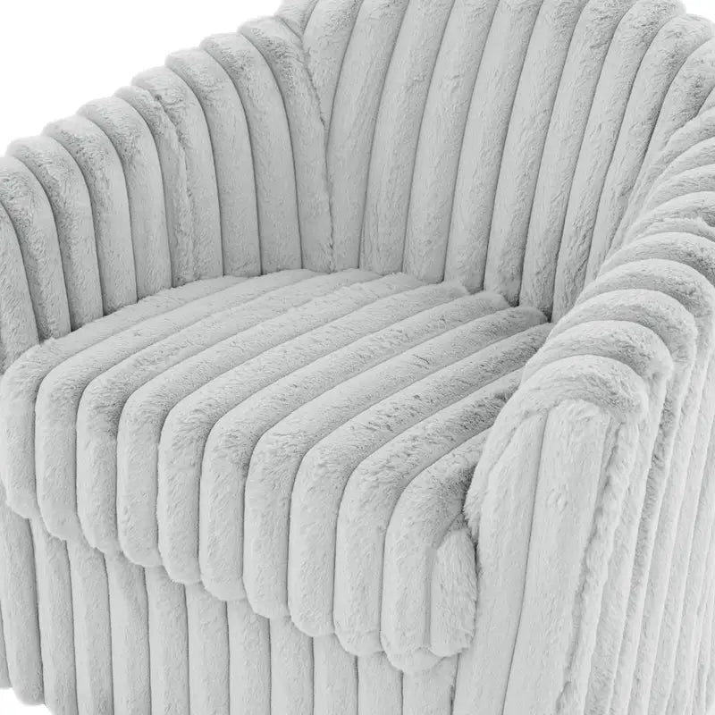 Lot de 2 fauteuils d'appoint pivotants modernes en velours côtelé moelleux, 49 cm