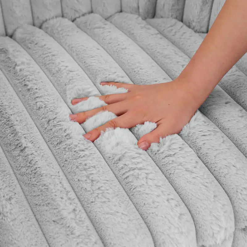 Lot de 2 fauteuils d'appoint pivotants modernes en velours côtelé moelleux, 49 cm