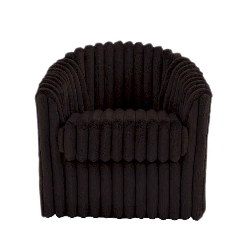 Lot de 2 fauteuils d'appoint pivotants modernes en velours côtelé moelleux, 49 cm