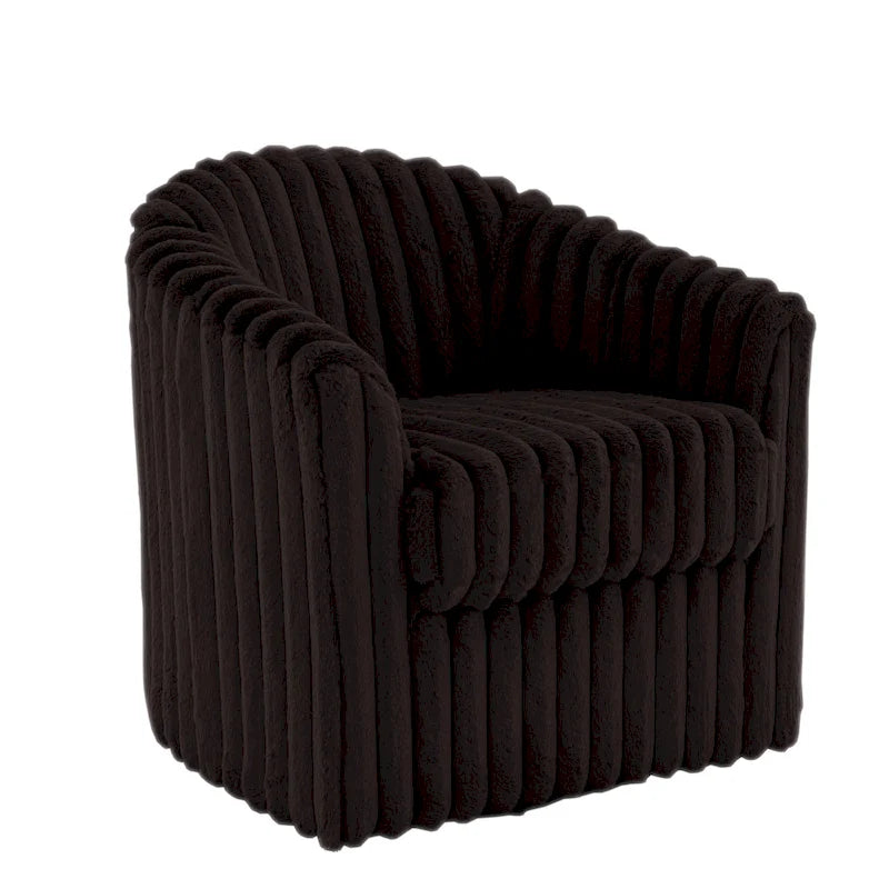 Lot de 2 fauteuils d'appoint pivotants modernes en velours côtelé moelleux, 49 cm