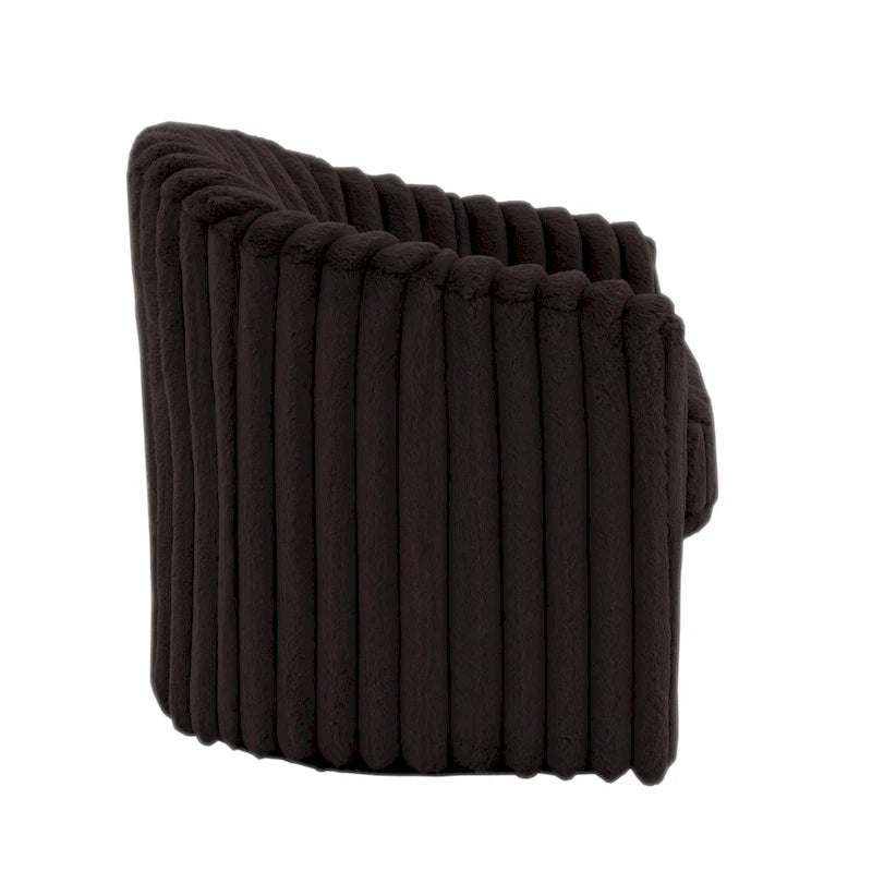 Lot de 2 fauteuils d'appoint pivotants modernes en velours côtelé moelleux, 49 cm