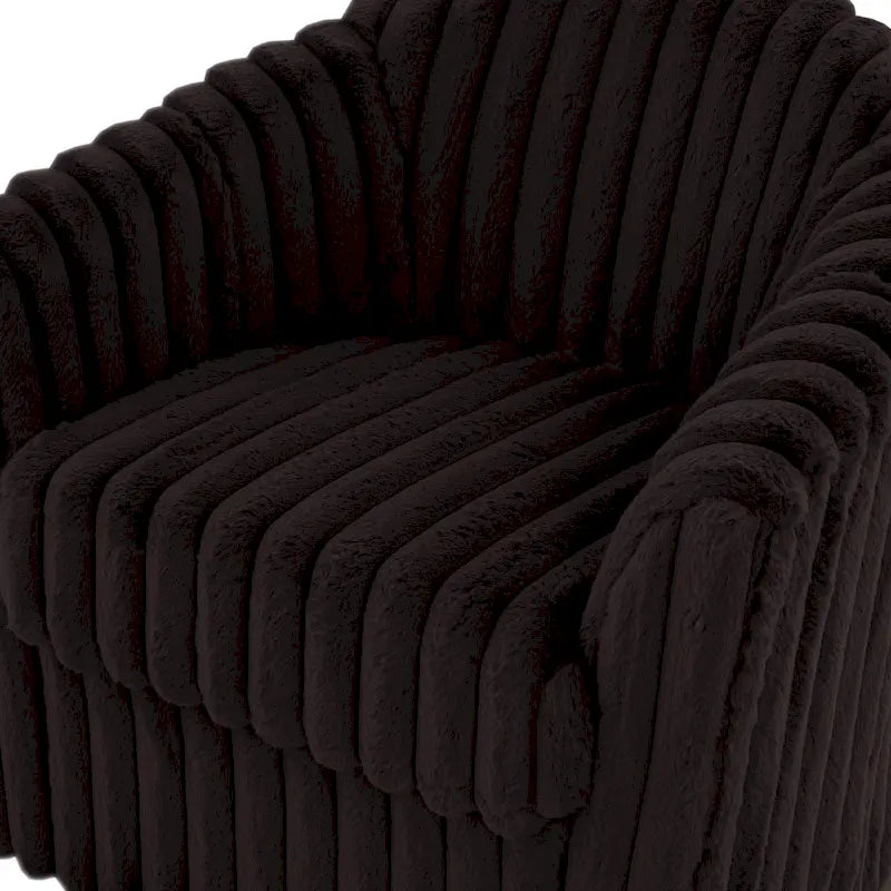 Lot de 2 fauteuils d'appoint pivotants modernes en velours côtelé moelleux, 49 cm