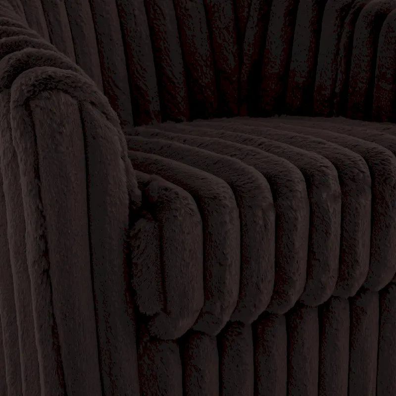 Lot de 2 fauteuils d'appoint pivotants modernes en velours côtelé moelleux, 49 cm