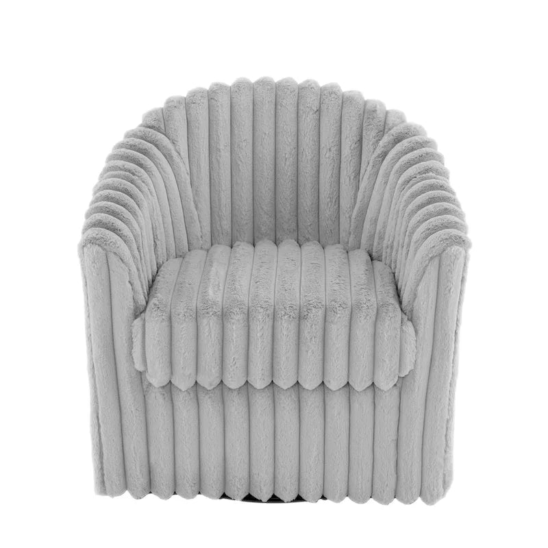 Lot de 2 fauteuils d'appoint pivotants modernes en velours côtelé moelleux, 49 cm