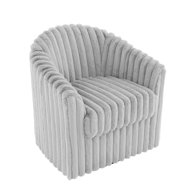 Lot de 2 fauteuils d'appoint pivotants modernes en velours côtelé moelleux, 49 cm