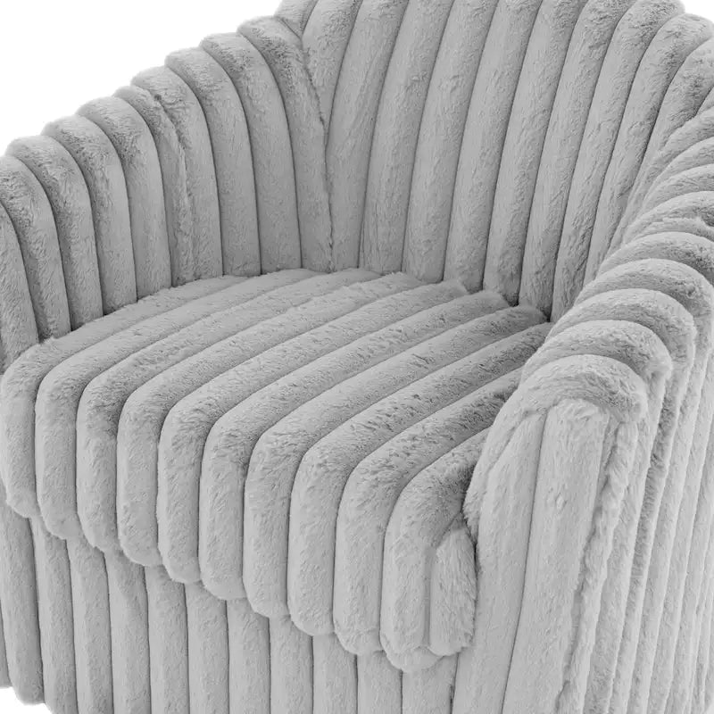 Lot de 2 fauteuils d'appoint pivotants modernes en velours côtelé moelleux, 49 cm