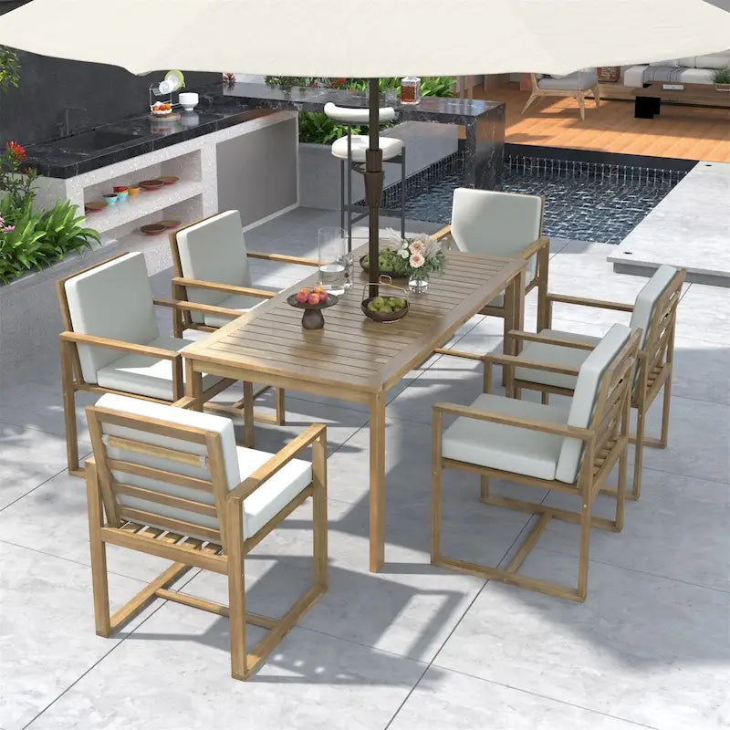 Ensemble Table et Chaises de Jardin pour Repas en Extérieur