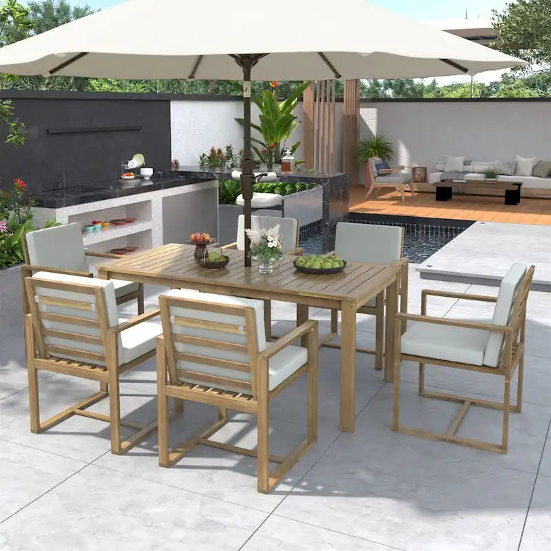 Ensemble Table et Chaises de Jardin pour Repas en Extérieur