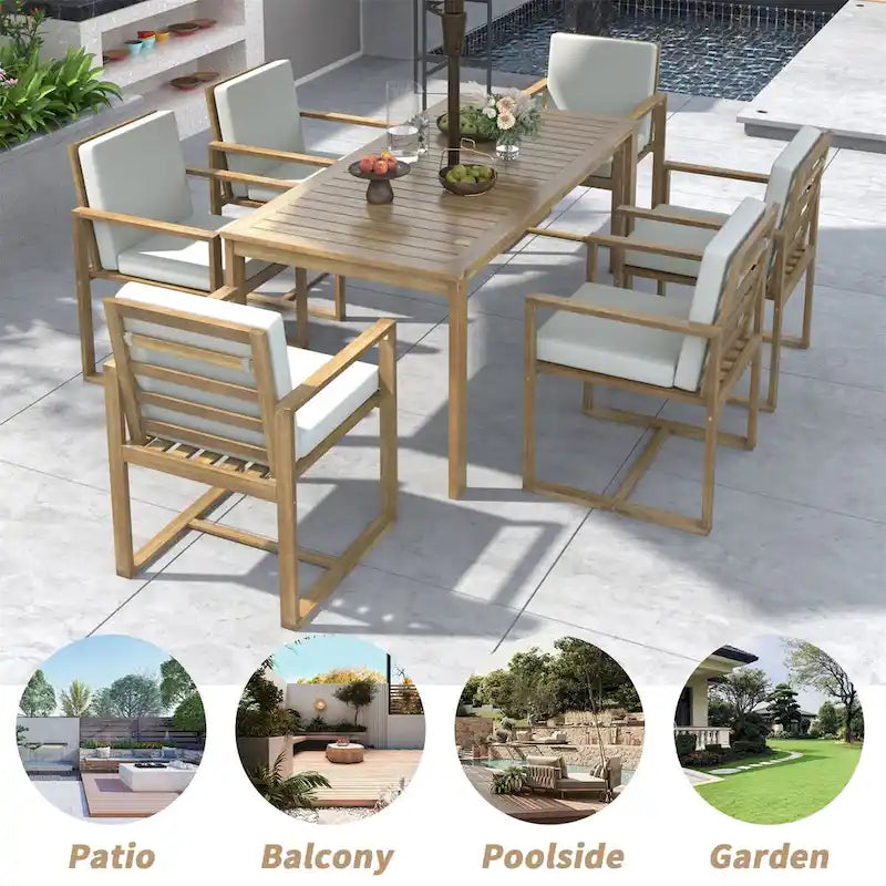 Ensemble Table et Chaises de Jardin pour Repas en Extérieur
