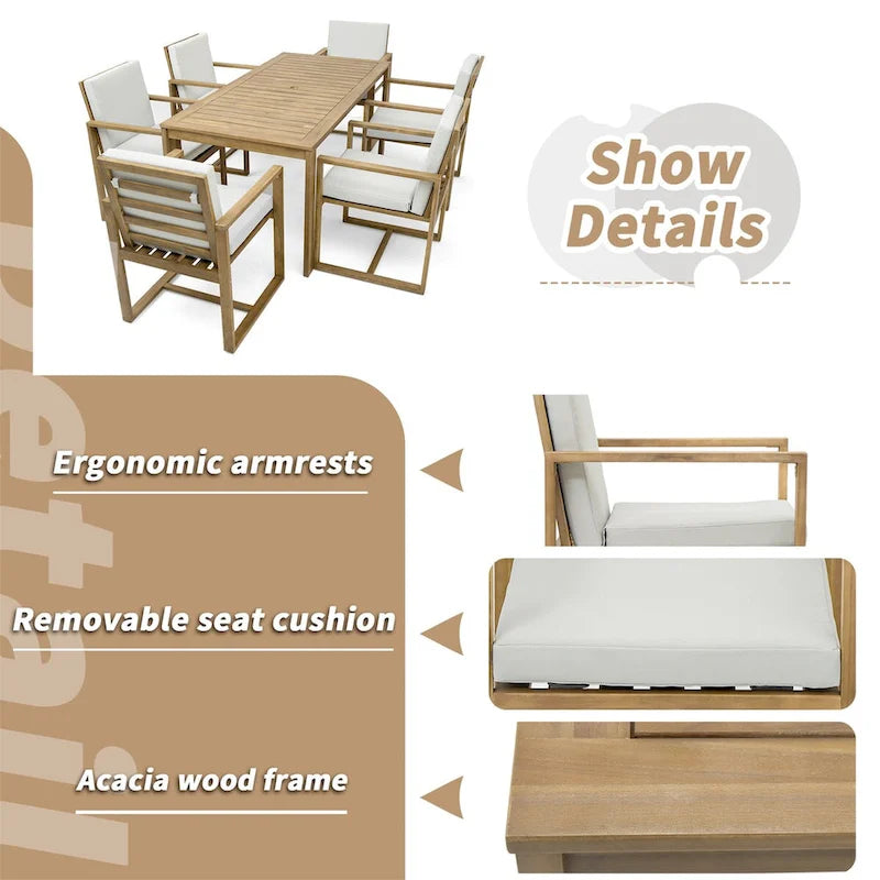 Ensemble Table et Chaises de Jardin pour Repas en Extérieur