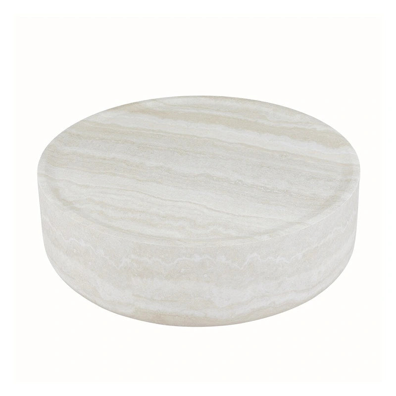 31.49 Table basse ronde robuste en fibre de verre avec grand espace de rangement