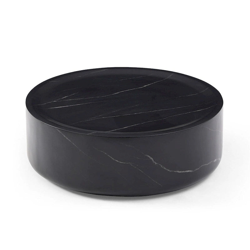 31.49 Table basse ronde robuste en fibre de verre avec grand espace de rangement