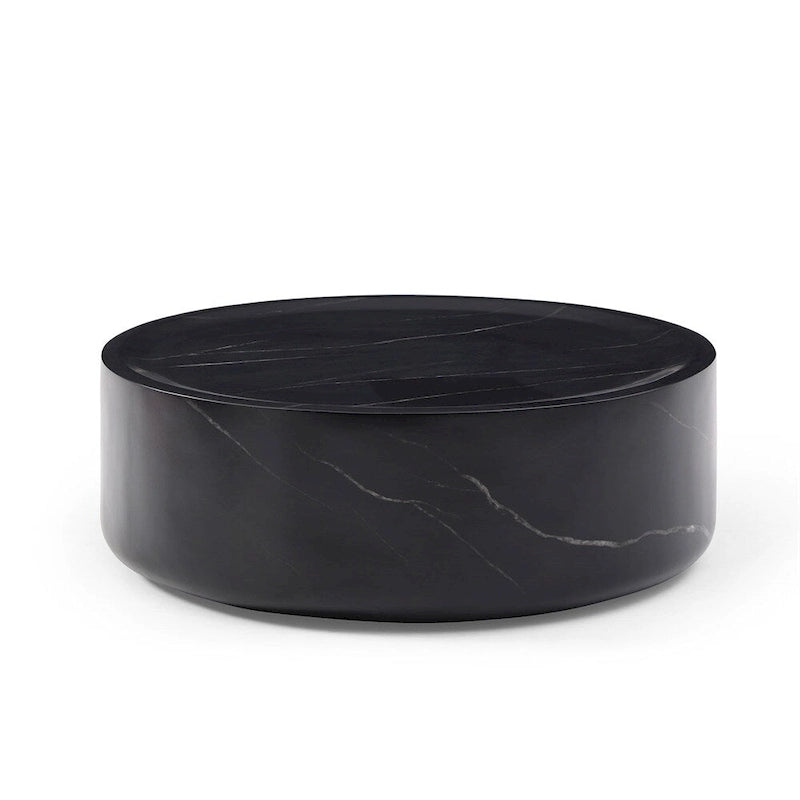 31.49 Table basse ronde robuste en fibre de verre avec grand espace de rangement