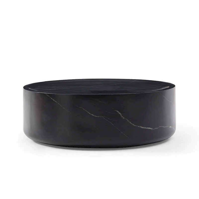 31.49 Table basse ronde robuste en fibre de verre avec grand espace de rangement