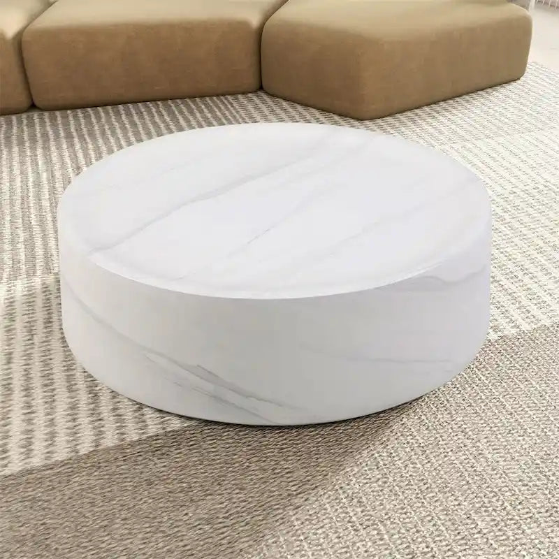 31.49 Table basse ronde robuste en fibre de verre avec grand espace de rangement