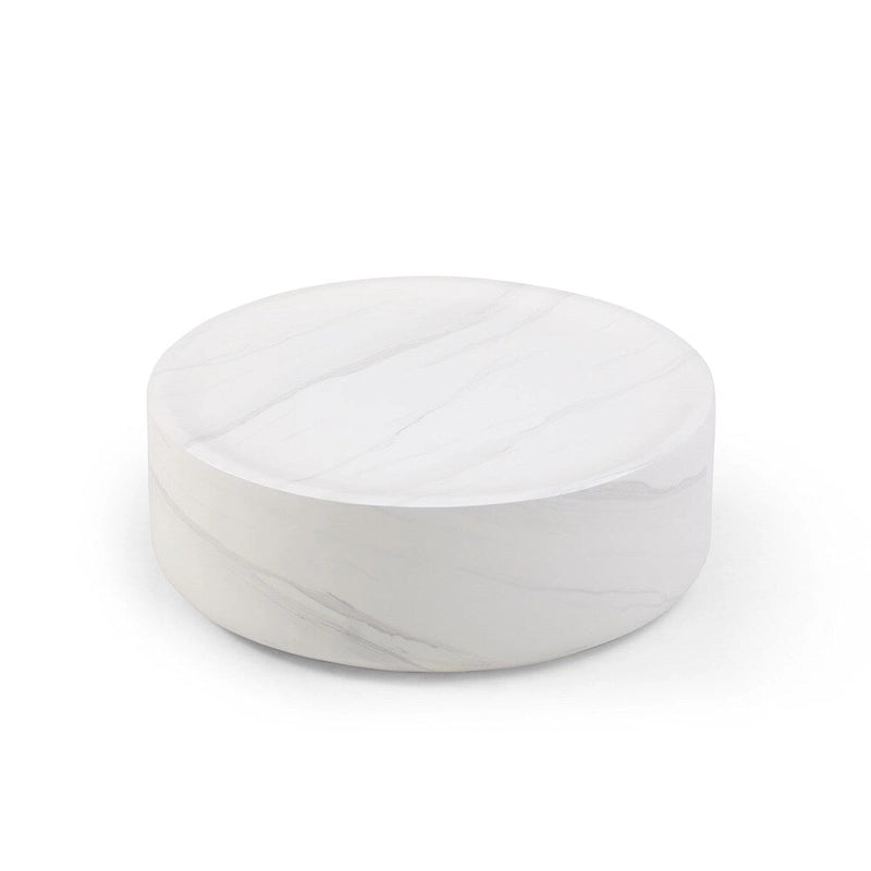 31.49 Table basse ronde robuste en fibre de verre avec grand espace de rangement