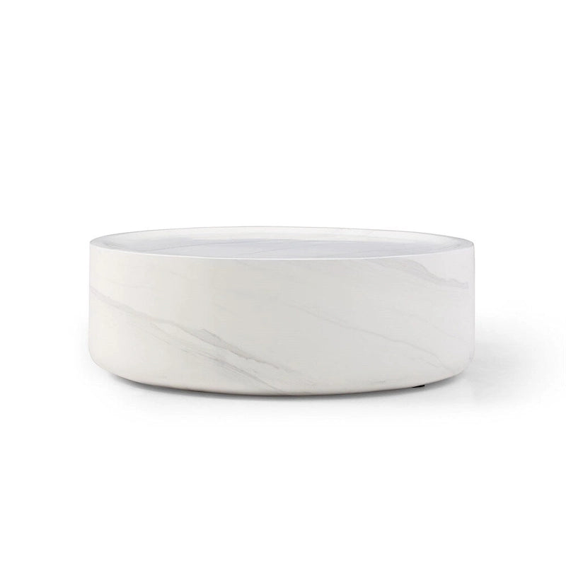31.49 Table basse ronde robuste en fibre de verre avec grand espace de rangement