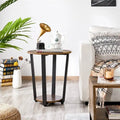 Table d'appoint ronde en métal avec étagère de rangement