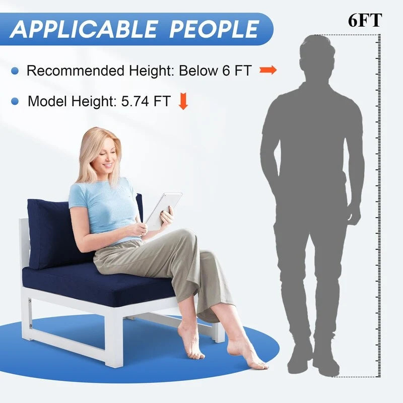FINCATI Ensemble de 7 canapés modulaires de conversation d'extérieur avec table