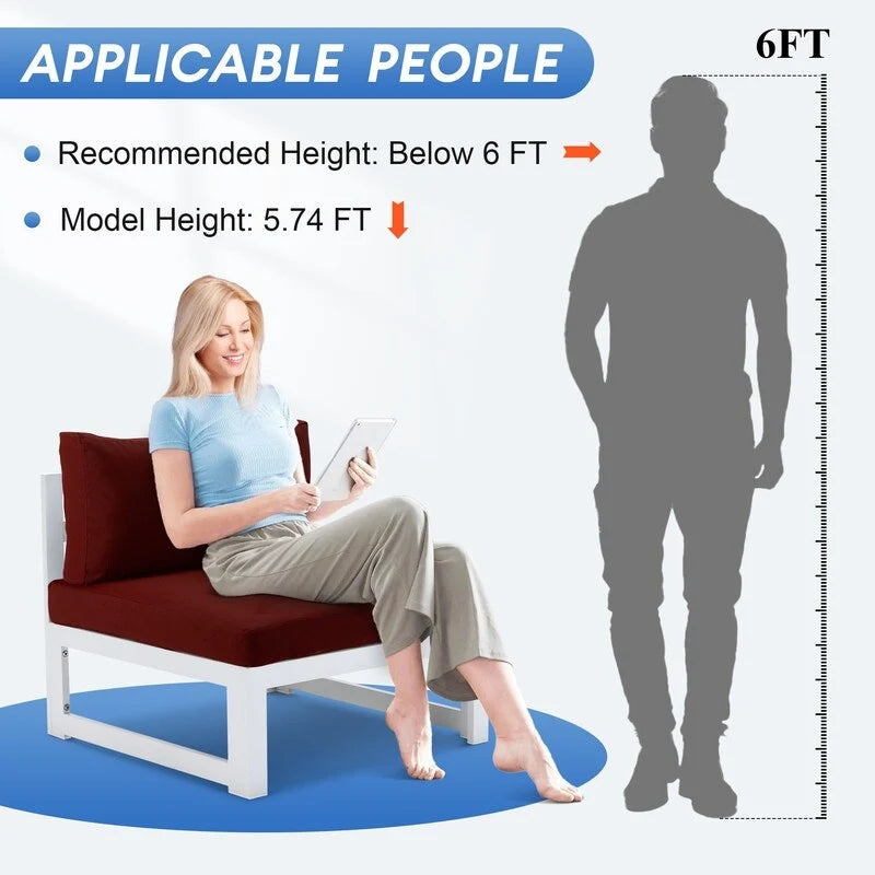 FINCATI Ensemble de 7 canapés modulaires de conversation d'extérieur avec table